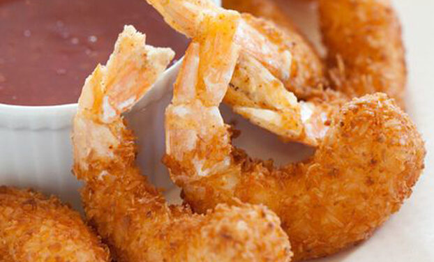 Crispy Coconut Shrimp with Sweet Red Chili Sauce (Gluten Free)