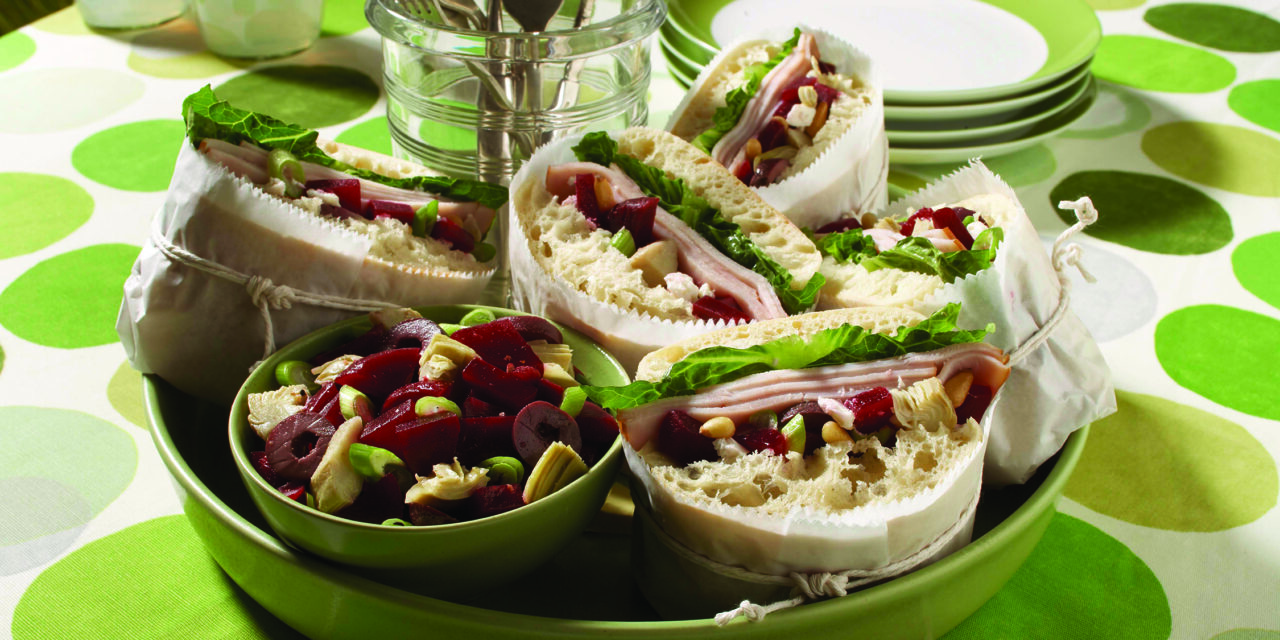 Picnic-wiches with Greek Artichoke Beet Salad