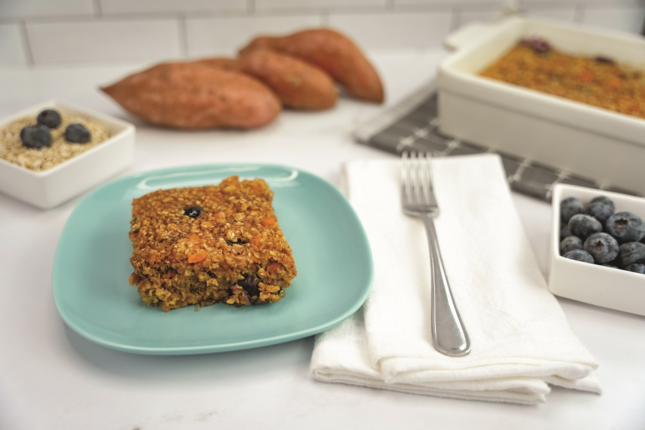 New Year, New Better-for-You Breakfast Sweet Potato Blueberry Baked Oatmeal