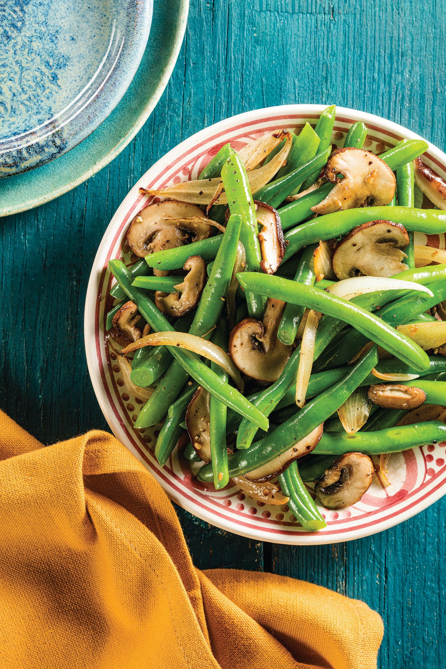 Green Beans with Mushrooms and Onions Recipe