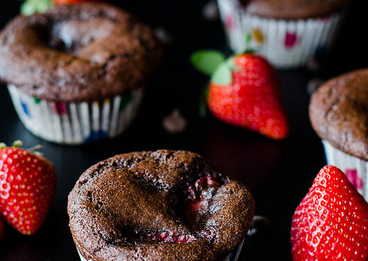 Double Chocolate Strawberry Muffins (Gluten Free)