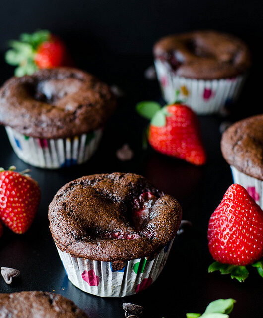 Double Chocolate Strawberry Muffins (Gluten Free)
