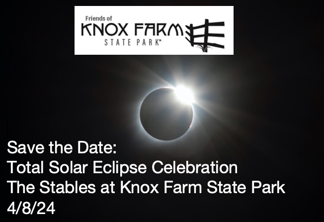 Friends of Knox Farm State Park to Host 2024 Total Solar Eclipse Celebration